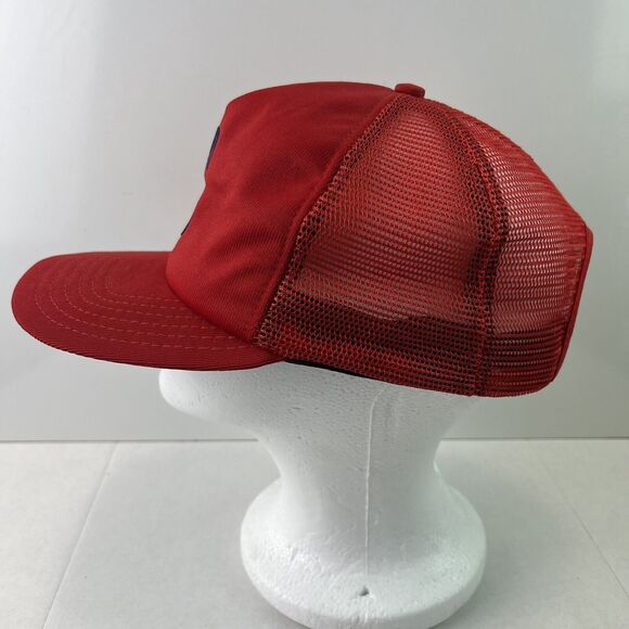 Vintage New Era DuPont Visor C Logo Red SnapBack Baseball Cap Hat Medium Large - Picture 4 of 6